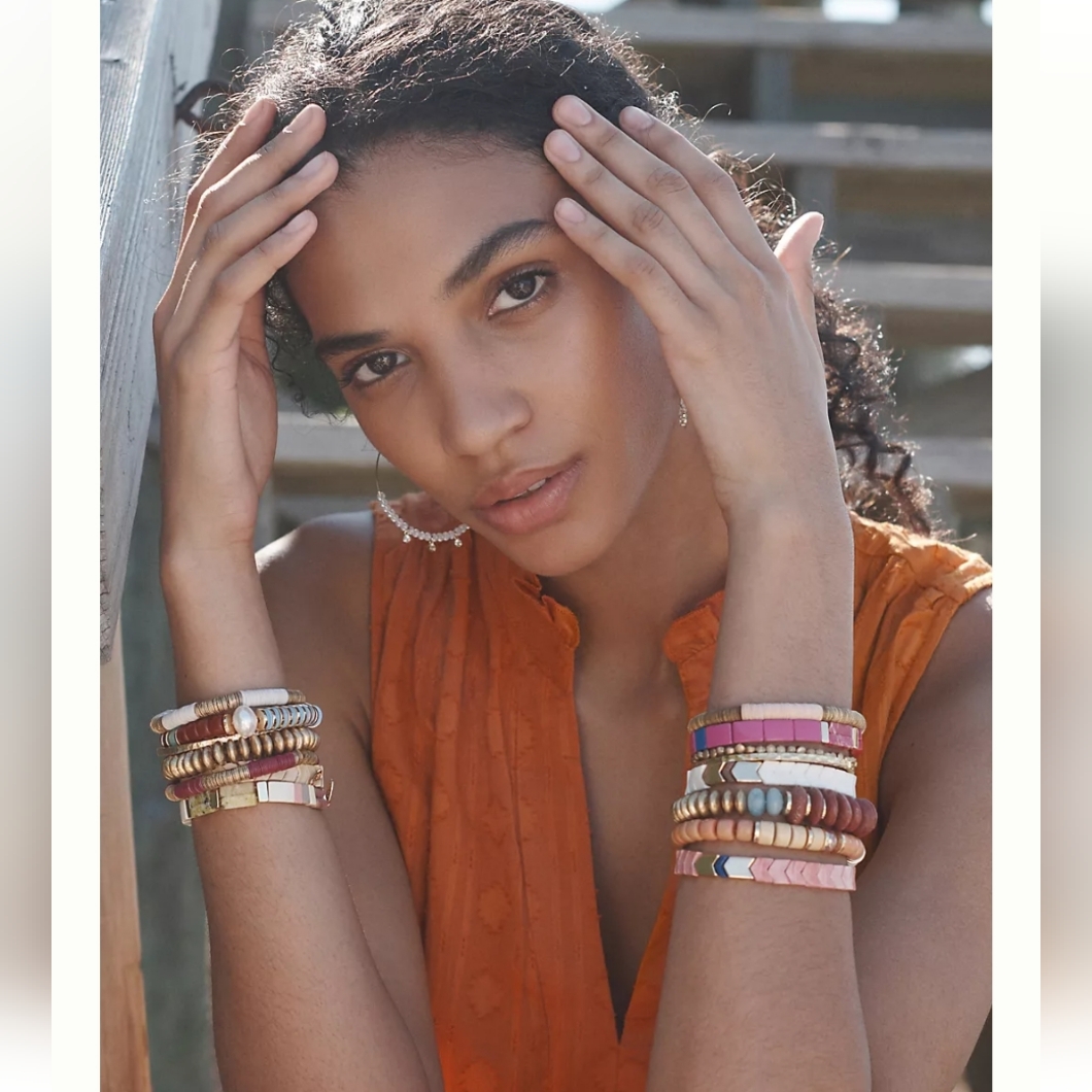 Anthropologie Jubilee Stretch Bracelet Wine